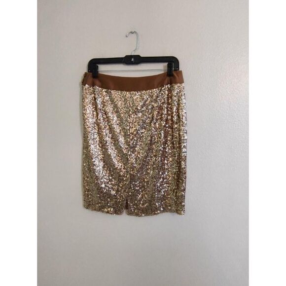 The Limited Gold Sequin Pencil Skirt - Picture 4 of 5